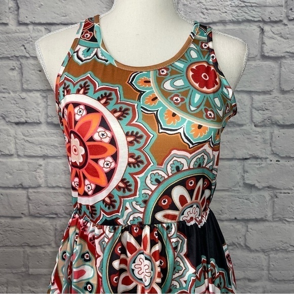 Shein Asymmetrical Abstract Floral Print Summer Dress Size Small - Picture 3 of 9